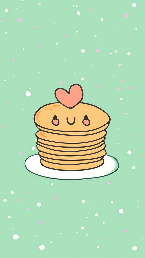 Cute pancake illustration food confectionery freshness.