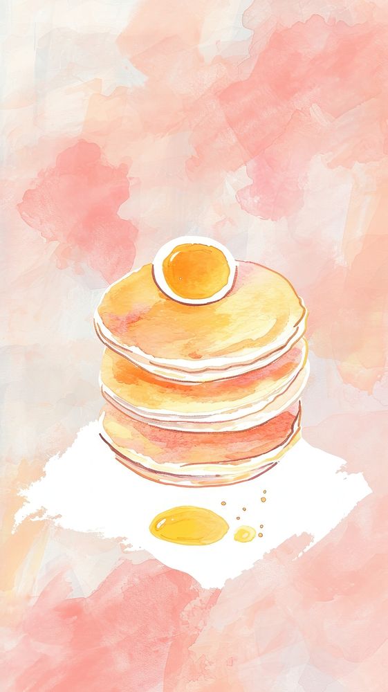 Cute pancake illustration food meal confectionery.