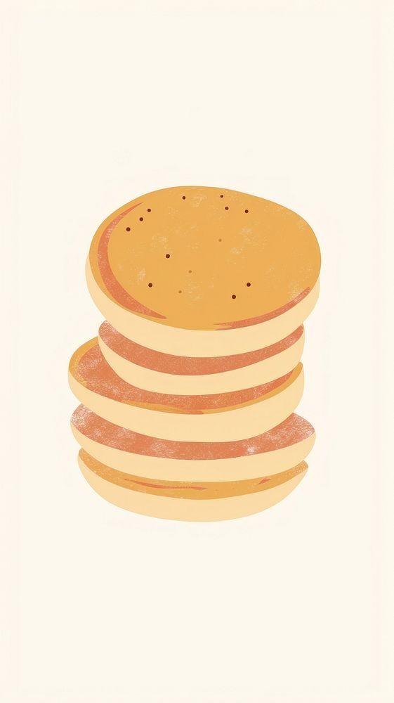 Cute pancake illustration dessert bread food.