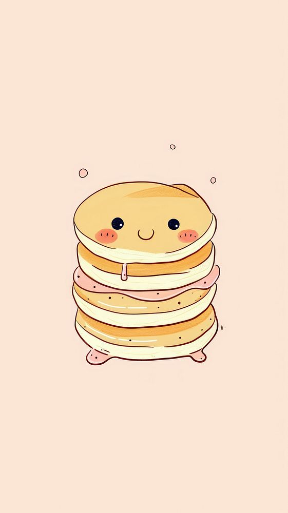 Cute pancake illustration bread food confectionery.