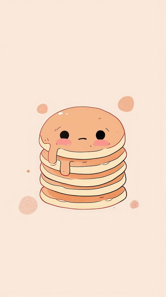 Cute pancake illustration food confectionery pannekoek.
