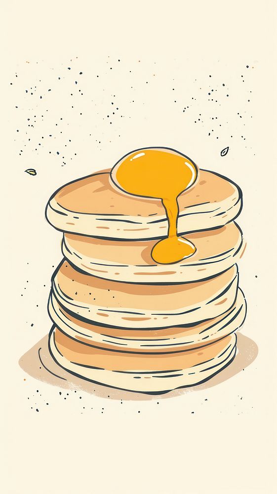 Cute pancake illustration dessert food breakfast.
