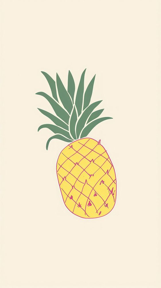 Cute pineapple illustration fruit plant bromeliaceae.