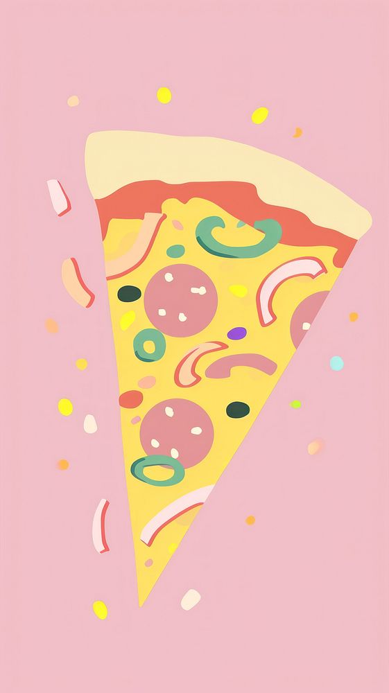 Cute pizza illustration pepperoni clothing confetti.