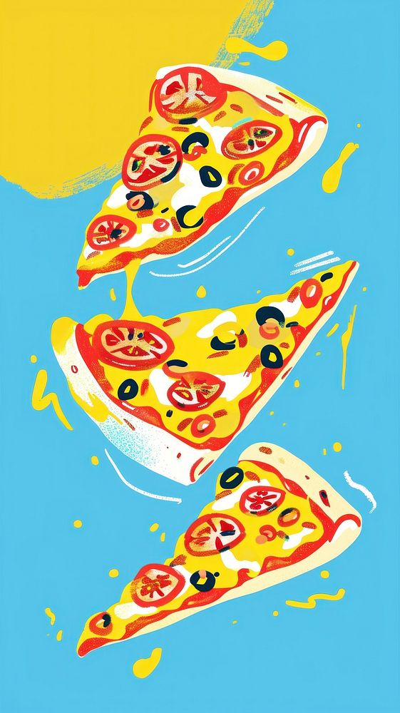 Cute pizza illustration food freshness clothing.