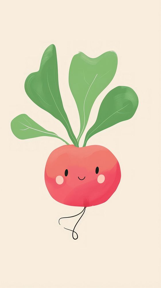 Cute radish illustration vegetable plant food.