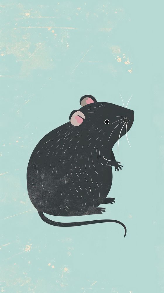 Cute rat illustration animal mammal rodent.