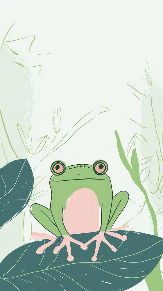 Cute ribbit illustration amphibian wildlife animal.