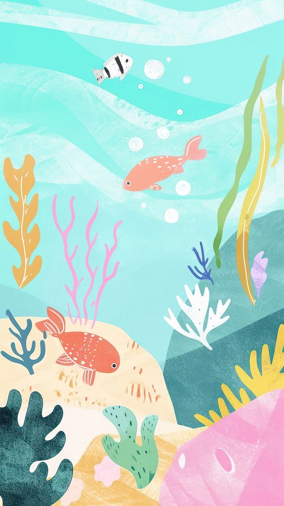 Cute sea illustration backgrounds outdoors pattern.