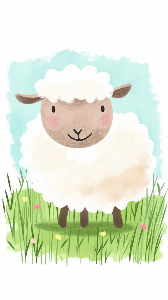 Cute sheep illustration livestock outdoors animal.