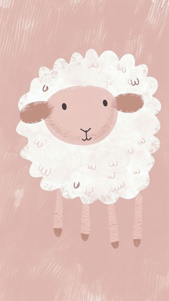 Cute sheep illustration animal mammal text.