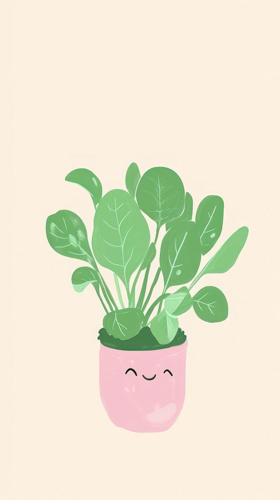 Cute spinach illustration vegetable plant leaf.