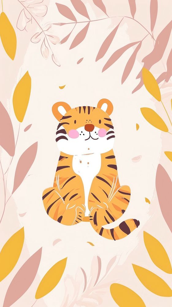 Cute tiger illustration cartoon pattern animal.