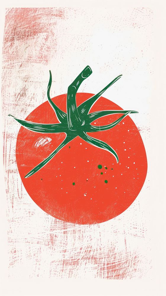 Cute tomato illustration vegetable plant food.
