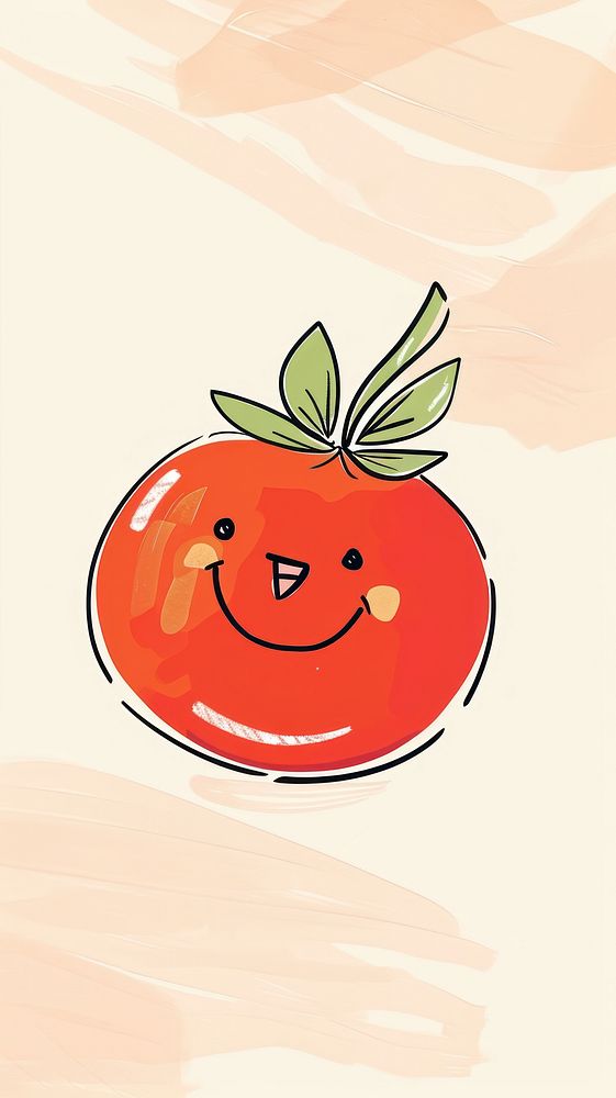Cute tomato illustration vegetable fruit plant.