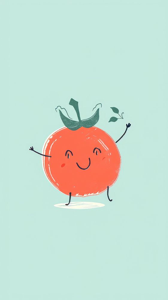 Cute tomato illustration food anthropomorphic creativity.