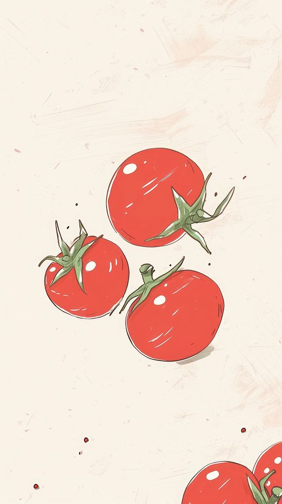 Cute tomato illustration backgrounds vegetable plant.