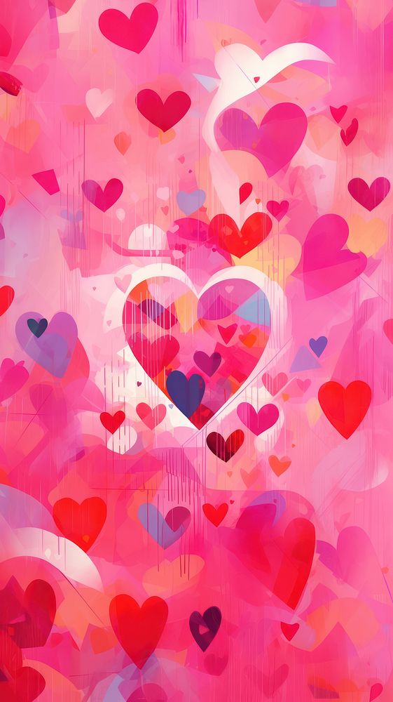 Heart pink pattern petal red. AI generated Image by rawpixel.