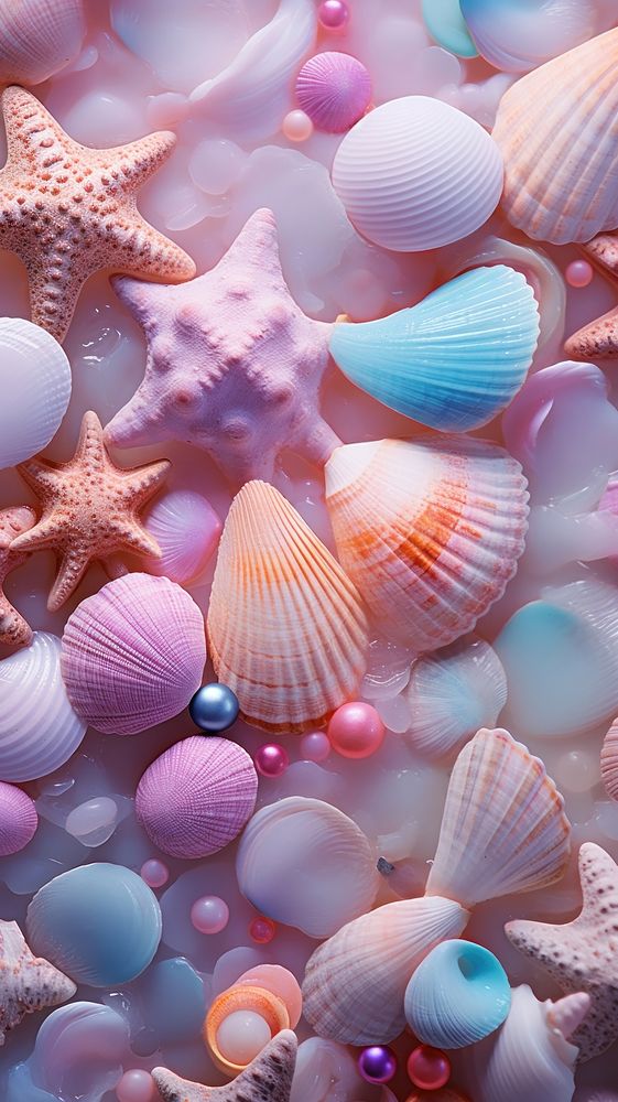 Shells and seashells backgrounds marine pink. AI generated Image by rawpixel.