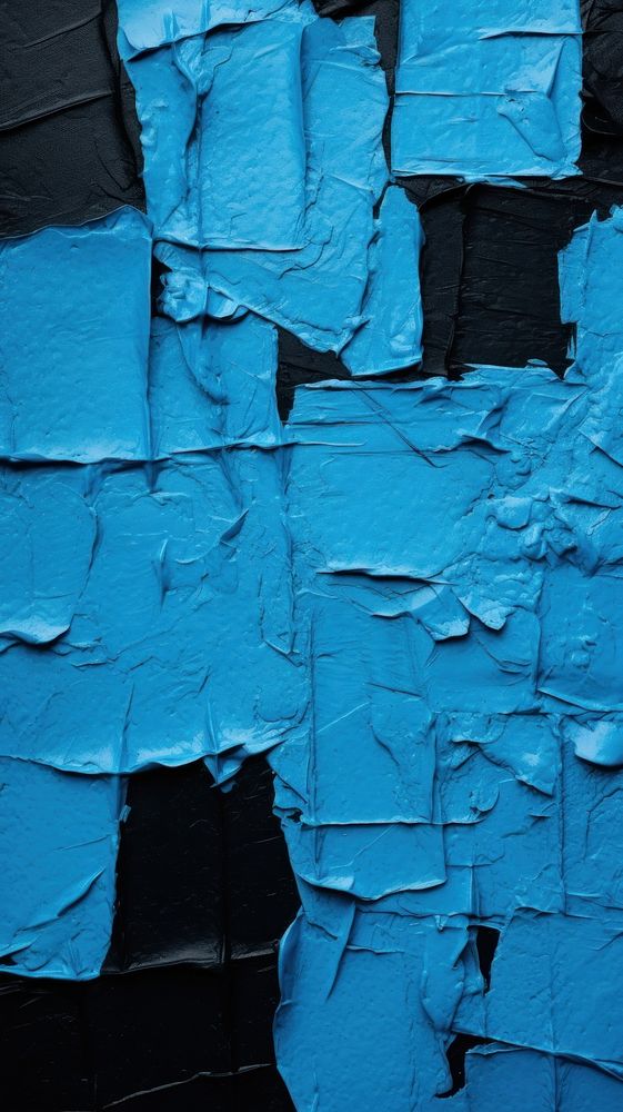 Blue and black abstract wall art.