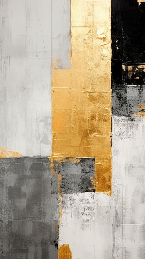 Minimal simple grey and gold wall art architecture.