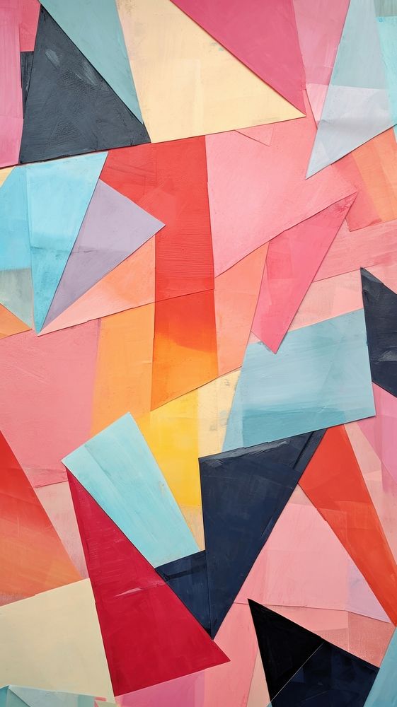 Minimal simple prism paper art abstract.