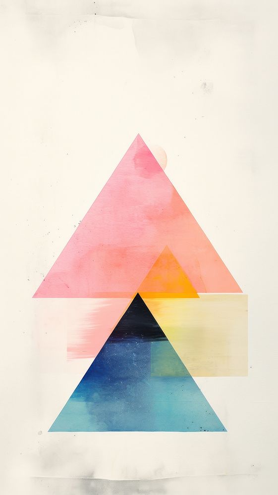 Minimal simple prism art abstract painting.