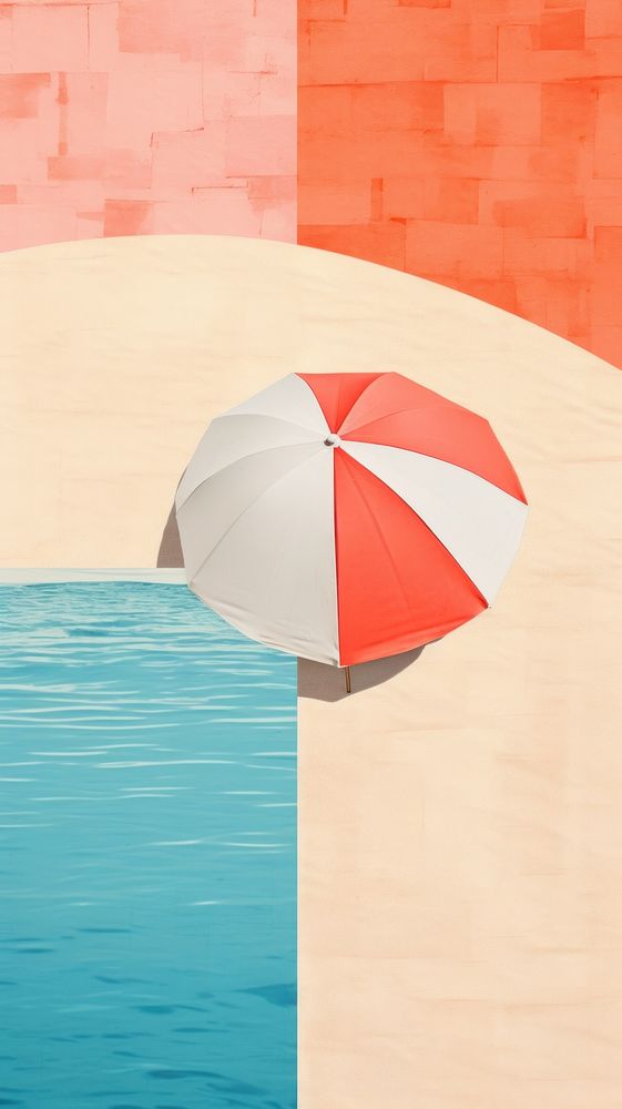 Summer umbrella wall art. Free Photo Illustration rawpixel