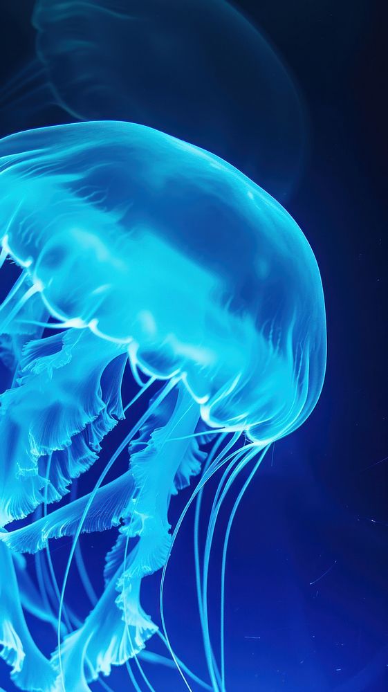 A jellyfish smooth blue invertebrate.