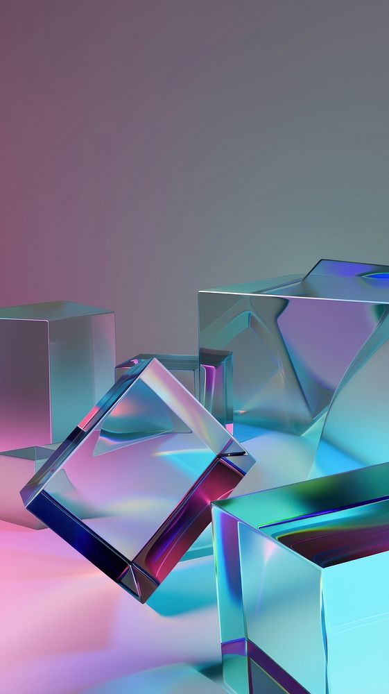 Cube graphics glass electronics.