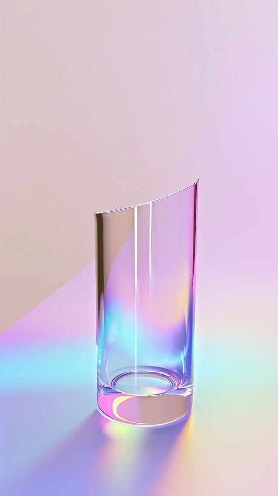 Light tube glass vase transparent.
