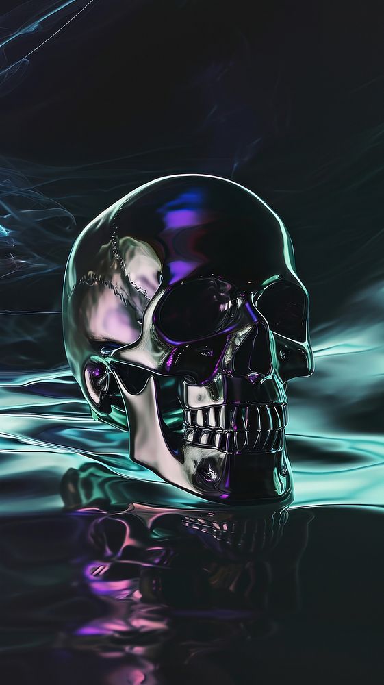 Skull graphics accessories reflection.