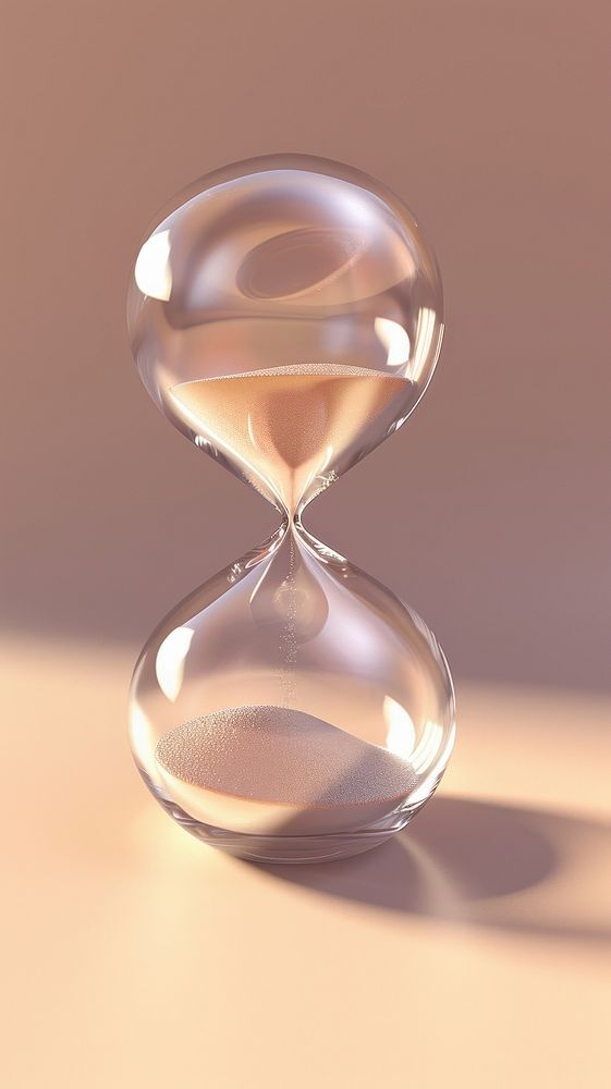Transparent sand clock glass hourglass deadline.
