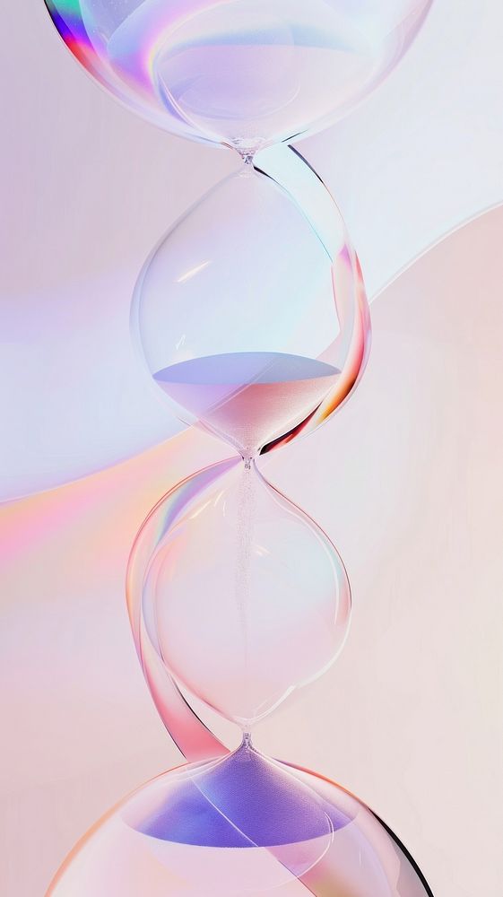 Transparent sand clock shape glass hourglass.