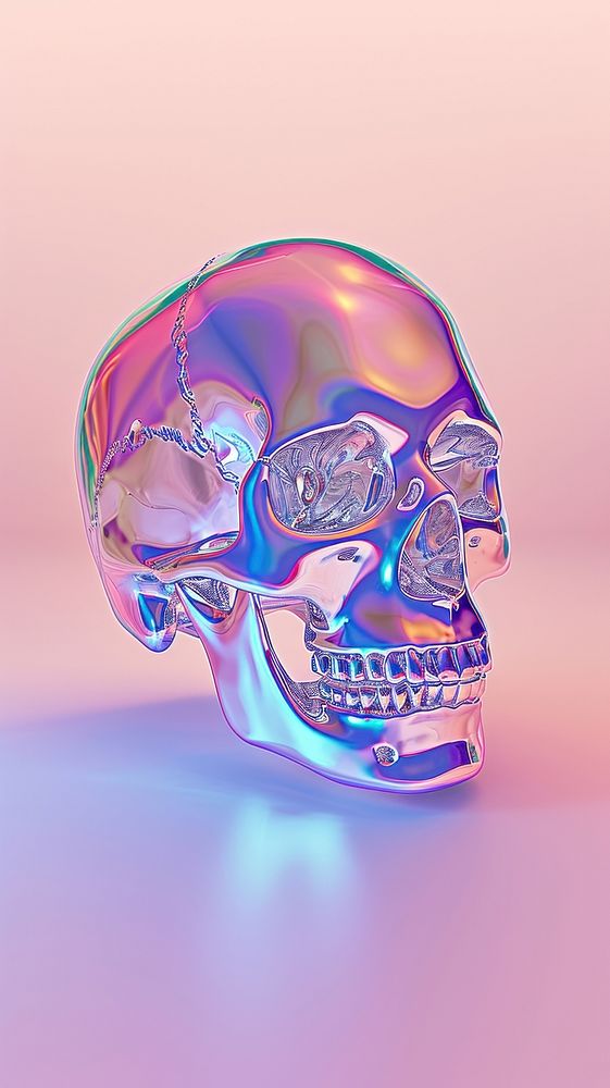 Transparent skull jewelry purple accessories.