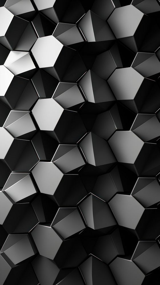  Abstract hexagon pattern monochrome black architecture. AI generated Image by rawpixel.