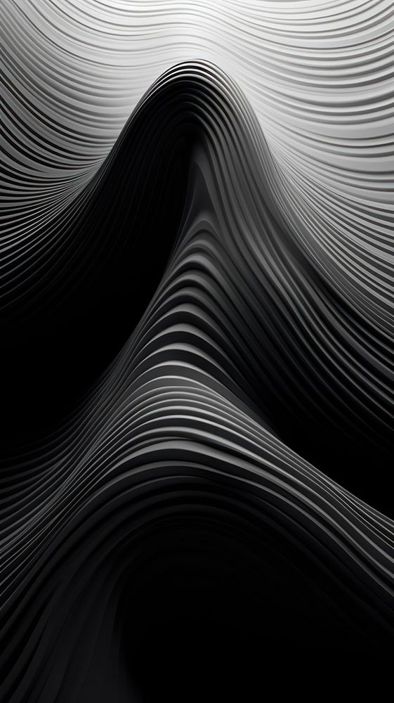  Abstract illusion art wave form monochrome pattern black. AI generated Image by rawpixel.