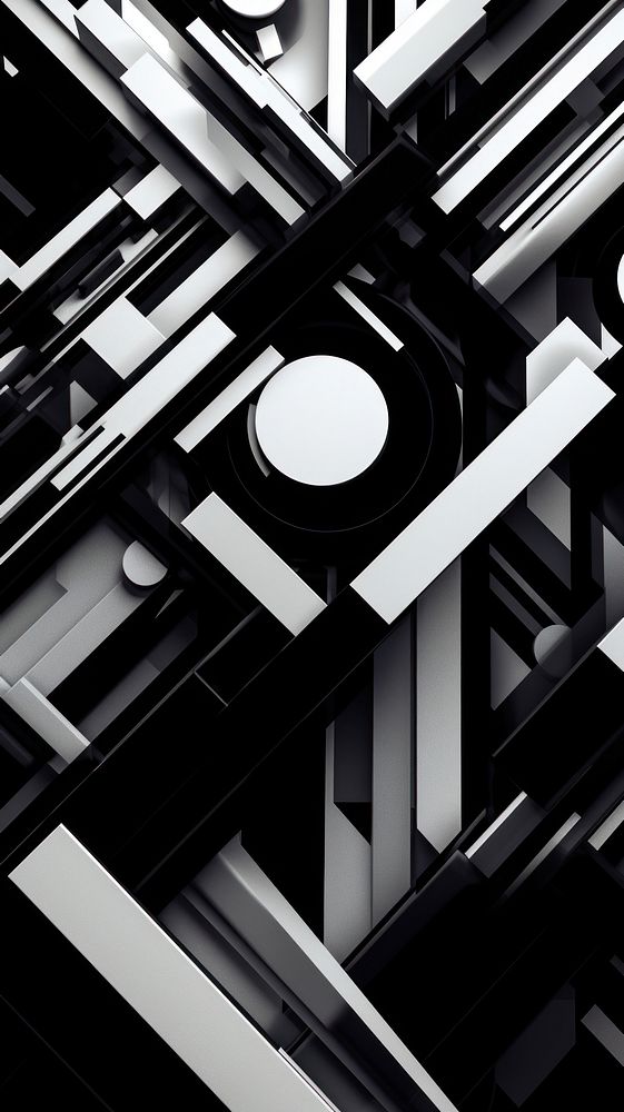  Monochrome abstract wallpaper pattern backgrounds technology. AI generated Image by rawpixel.