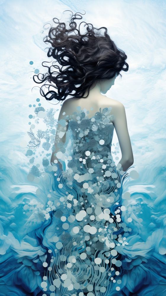  Blue ocean outdoors nature dress. AI generated Image by rawpixel.