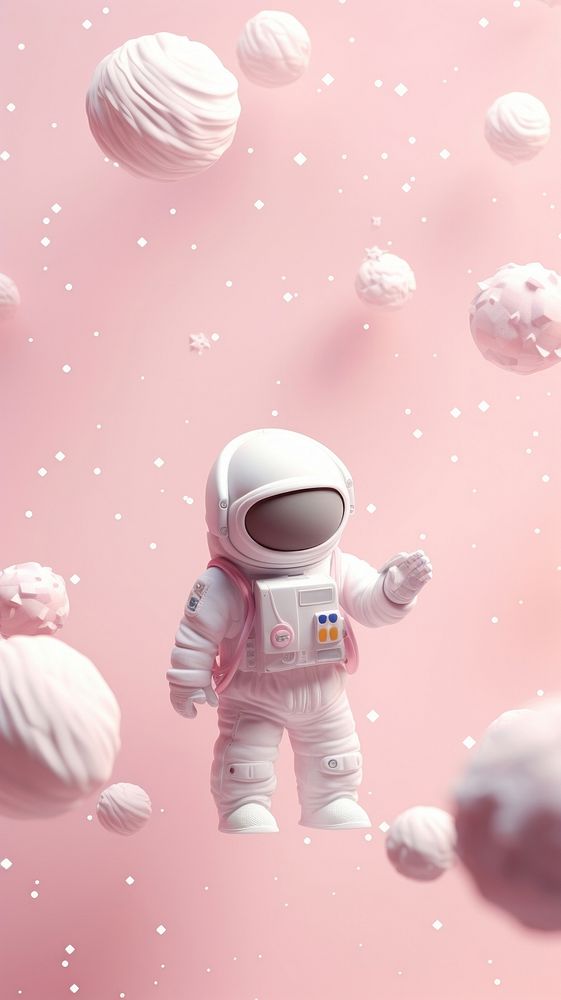 Cute astronaut dreamy wallpaper cartoon space toy.