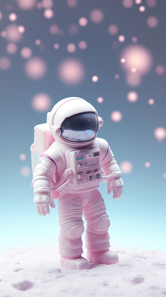 Cute astronaut wallpaper cartoon futuristic protection.