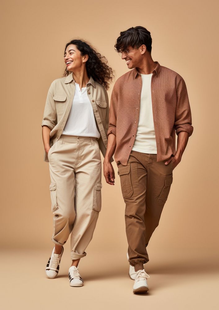Two diversity people talking person adult khaki. AI generated Image by rawpixel.