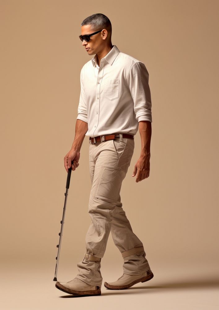 A blind man footwear person adult. AI generated Image by rawpixel.