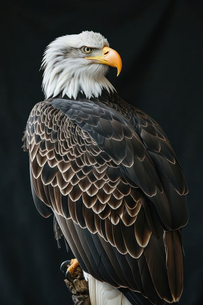 A isolated full body eagle with america flag animal beak bird.