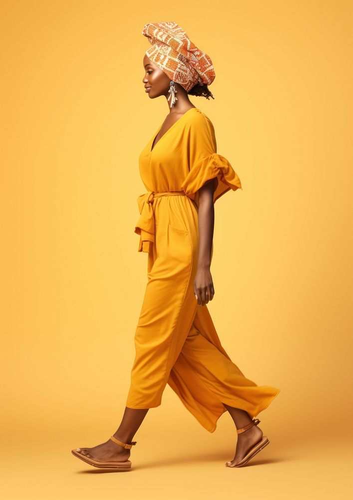An african woman in summer attire portrait dancing person. AI generated Image by rawpixel.