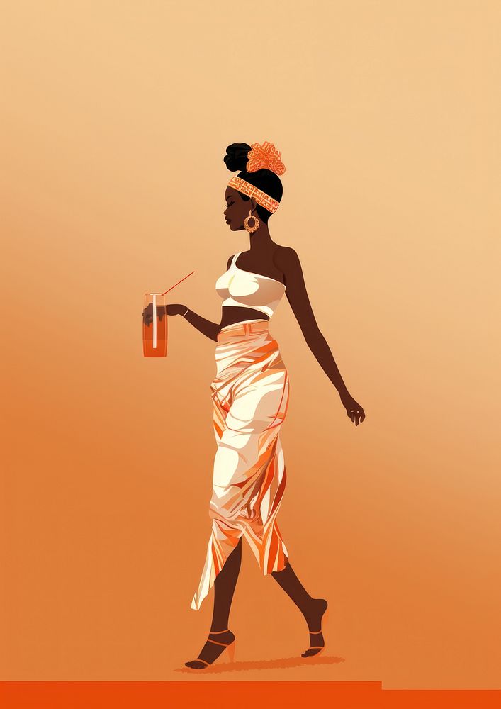 An African young woman drinking water adult recreation side view. AI generated Image by rawpixel.