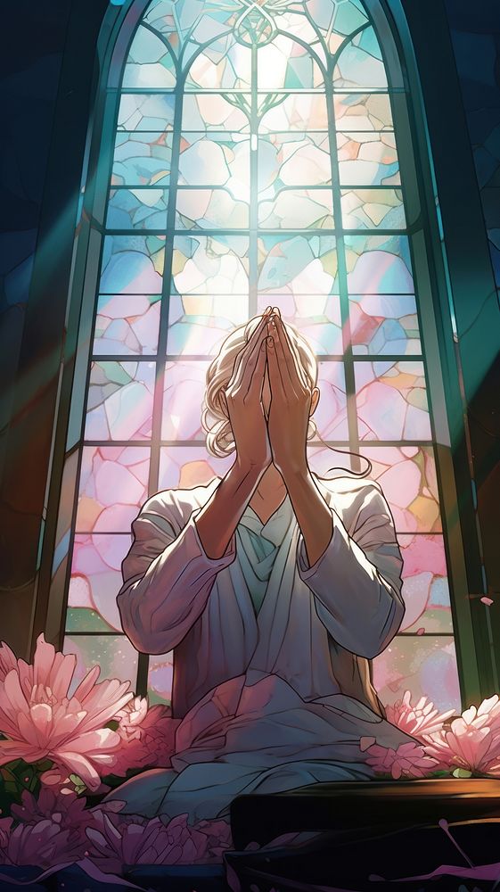  Praying hands adult anime art. 