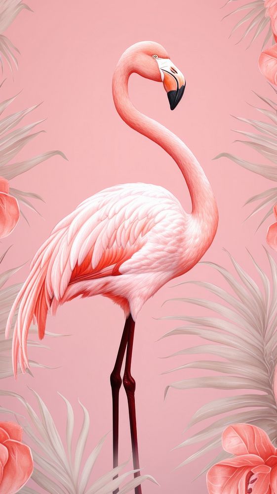 Wallpaper flamingo animal bird pink.