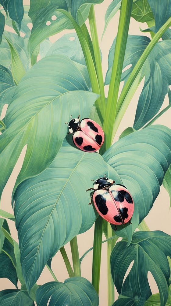 Wallpaper ladybugs outdoors animal insect.