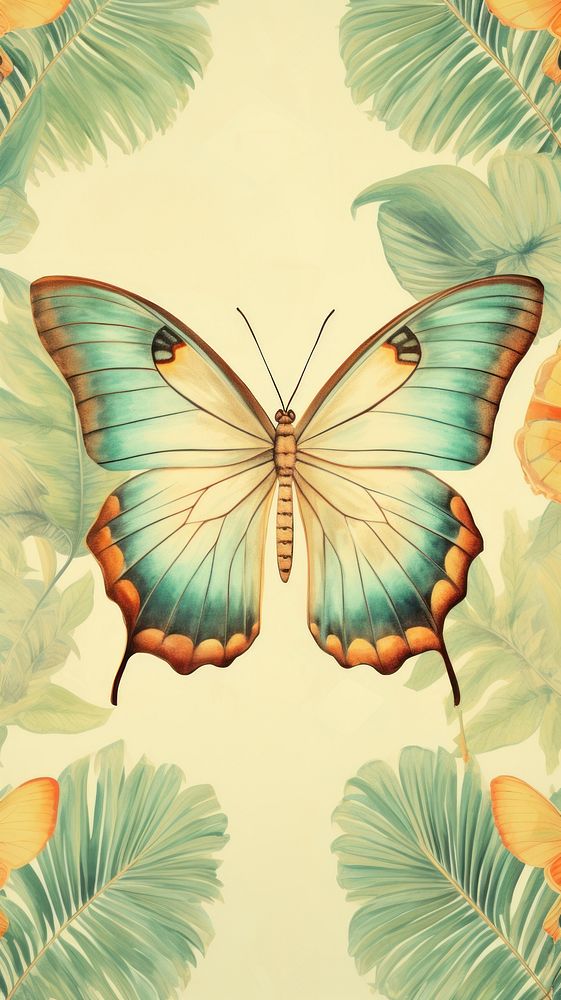 Wallpaper on moth butterfly drawing animal.